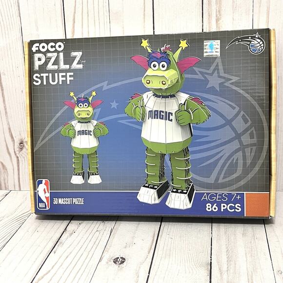 NIB Foco Pzlz Stuff NBA Magic Mascot 3D Mascot Puzzle 86 Pieces - Picture 1 of 5